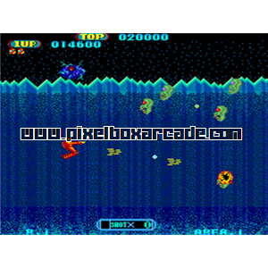 Pixelbox Arcade - 4-D Warriors (1985), a Shooter / Flying Horizontal game by Coreland / Sega