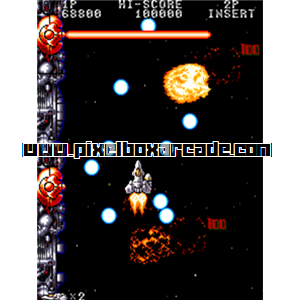 Pixelbox Arcade - Acrobat Mission (1991), a Shooter / Flying Vertical game by UPL (Taito license)