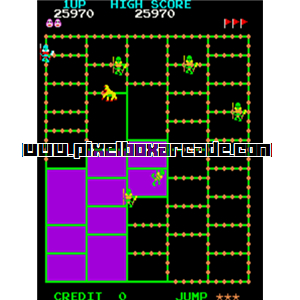Pixelbox Arcade - Amidar (1981), a Maze / Outline game by Konami