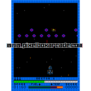 Pixelbox Arcade - Astro Blaster (1981), a Shooter / Gallery game by Sega