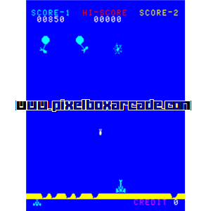 Pixelbox Arcade - Balloon Bomber (1980), a Shooter / Gallery game by Taito