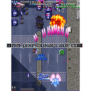 Pixelbox Arcade - Armed Police Batrider (1998), a Shooter / Flying Vertical game by Raizing / Eighting