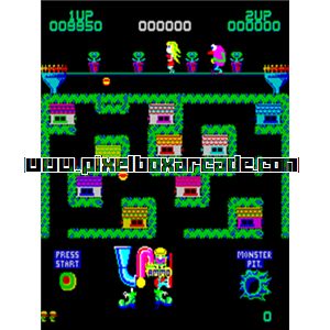 Pixelbox Arcade - Blue Print (1982), a Maze game by [Zilec Electronics] Bally Midway