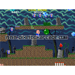 Pixelbox Arcade - Bonze Adventure (1988), a Platform / Shooter Scrolling game by Taito Corporation Japan