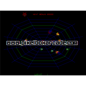 Pixelbox Arcade - Black Widow (1982), a Shooter / Field game by Atari