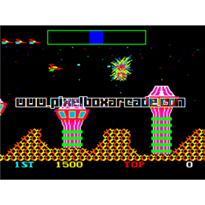 Pixelbox Arcade - Cosmic Avenger (1981), a Shooter / Flying Horizontal game by Universal