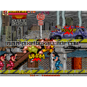 Pixelbox Arcade - Crude Buster (1990), a Platform / Fighter Scrolling game by Data East Corporation