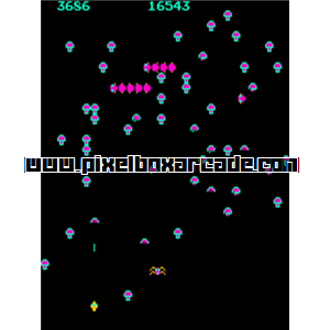 Pixelbox Arcade - Centipede (1980), a Shooter / Gallery game by Atari
