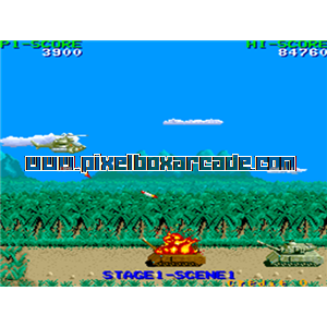 Pixelbox Arcade - Cobra-Command (1988), a Shooter / Flying Horizontal game by Data East Corporation