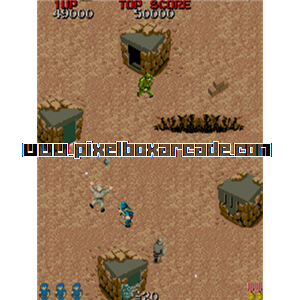 Pixelbox Arcade - Commando (1985), a Shooter / Walking game by Capcom