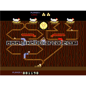 Pixelbox Arcade - Chicken Shift (1984), a Puzzle / Maze game by Bally/Sente