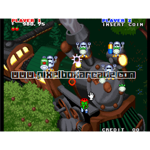 Pixelbox Arcade - Captain Tomaday (1999), a Shooter / Flying Vertical game by Visco