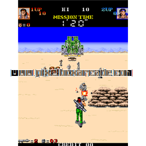 Pixelbox Arcade - Devastators (1988), a Shooter / 3rd Person game by Konami