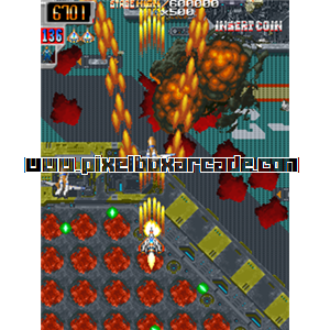 Pixelbox Arcade - Dangun Feveron (1998), a Shooter / Flying Vertical game by Cave (Nihon System license)
