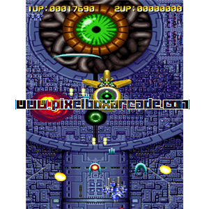 Pixelbox Arcade - Eight Forces (1994), a Shooter / Flying Vertical game by Tecmo