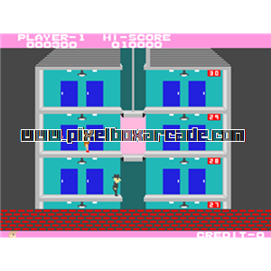 Pixelbox Arcade - Elevator Action (1983), a Platform / Shooter game by Taito Corporation