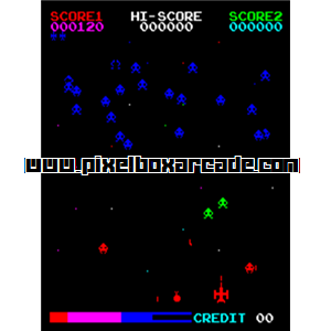 Pixelbox Arcade - Enigma 2 (1981), a Shooter / Gallery game by GamePlan (Zilec Electronics license)