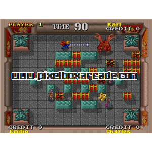 Pixelbox Arcade - Exvania (1992), a Maze / Fighter game by Namco