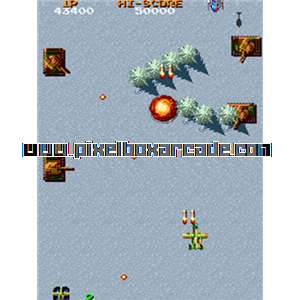 Pixelbox Arcade - Fighting Hawk (1988), a Shooter / Flying Vertical game by Taito Corporation Japan