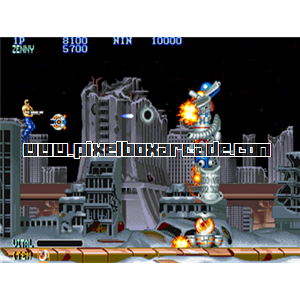 Pixelbox Arcade - Forgotten Worlds (1988), a Shooter / Flying Horizontal game by Capcom