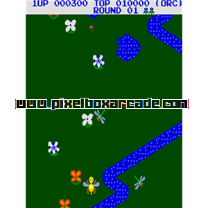 Pixelbox Arcade - Funky Bee (1982), a Shooter / Flying Vertical game by Orca