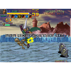 Pixelbox Arcade - Gaia Crusaders (1999), a Fighter / 2.5D game by Noise Factory