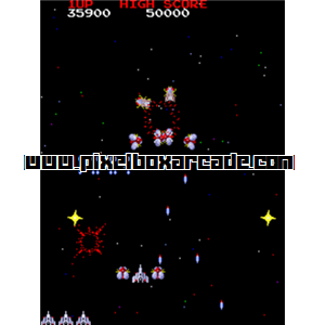 Pixelbox Arcade - Gaplus (1984), a Shooter / Gallery game by Namco