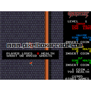 Pixelbox Arcade - Gauntlet (1985), a Maze / Shooter Large game by Atari Games