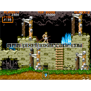 Pixelbox Arcade - Ghouls'n Ghosts (1988), a Platform / Fighter Scrolling game by Capcom