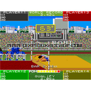 Pixelbox Arcade - Gold Medalist (1988), a Sports / Track & Field game by SNK