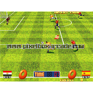 Pixelbox Arcade - Grand Striker 2 (1996), a Sports / Soccer game by Human Amusement