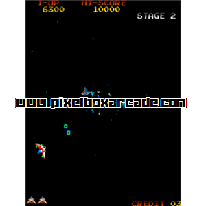 Pixelbox Arcade - Gyruss (1983), a Shooter / Flying (chase view) game by Konami