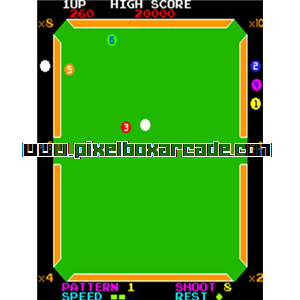 Pixelbox Arcade - Video Hustler (1981), a Sports / Pool game by Konami