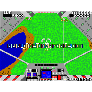 Pixelbox Arcade - High Voltage (1985), a Shooter / Command game by Alpha Denshi Co.