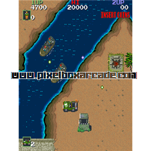 Pixelbox Arcade - Jackal (1986), a Shooter / Driving Vertical game by Konami