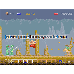 Pixelbox Arcade - Karnov (1987), a Platform / Shooter Scrolling game by Data East USA