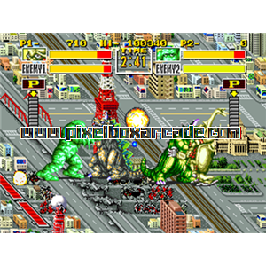 Pixelbox Arcade - King of the Monsters (1991), a Fighter / Multiplay game by SNK