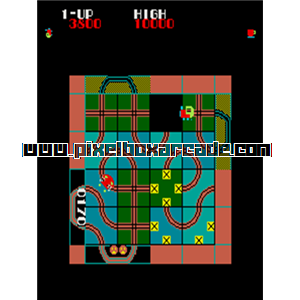Pixelbox Arcade - Loco-Motion (1982), a Puzzle / Sliding game by Konami (Centuri license)
