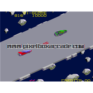 Pixelbox Arcade - Mad Crasher (1984), a Shooter / Driving Diagonal game by SNK