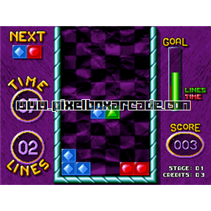 Pixelbox Arcade - Maniac Square (1996), a Puzzle / Drop game by Gaelco