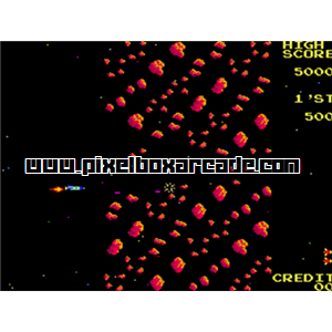 Pixelbox Arcade - Moon Shuttle (1981), a Shooter / Flying Horizontal game by Nichibutsu