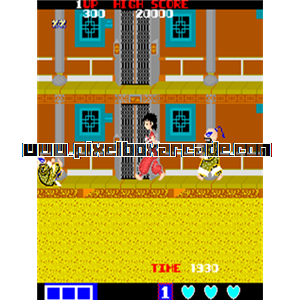 Pixelbox Arcade - Nunchackun (1985), a Platform / Fighter Scrolling game by Taito