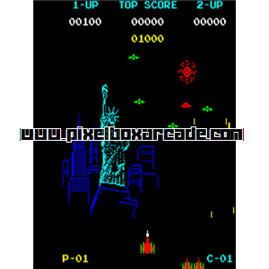 Pixelbox Arcade - New York New York (1980), a Shooter / Gallery game by Sigma Enterprises Inc.