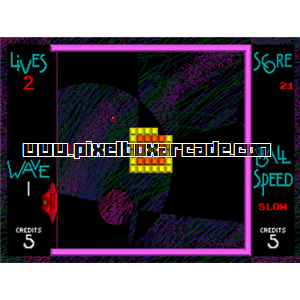 Pixelbox Arcade - Off the Wall (1991), a Ball & Paddle / Breakout game by Atari Games