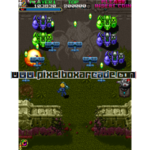 Pixelbox Arcade - Out Zone (1990), a Shooter / Walking game by Toaplan