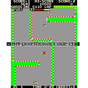 Pixelbox Arcade - Pit & Run (1984), a Driving / Race Track game by Taito Corporation