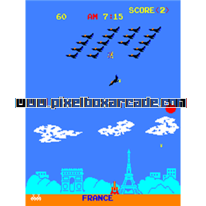 Pixelbox Arcade - Red Alert (1981), a Shooter / Gallery game by Irem + GDI