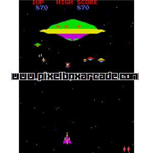 Pixelbox Arcade - Defend the Terra Attack on the Red UFO, a Shooter / Gallery game by bootleg