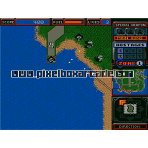 Pixelbox Arcade - Rescue Raider (1987), a Shooter / Driving game by Bally/Midway