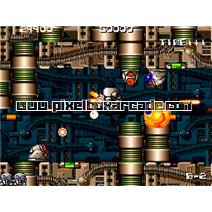 Pixelbox Arcade - Atomic Robo-Kid (1988), a Shooter / Flying Horizontal game by UPL
